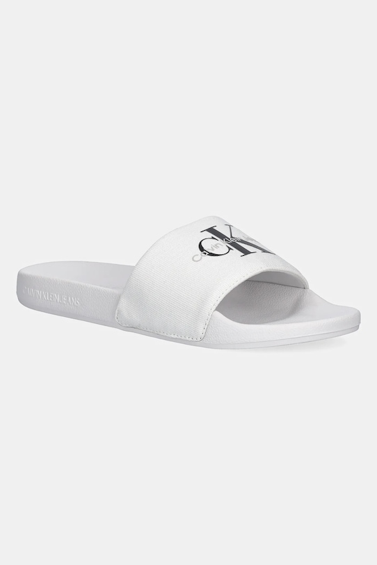 Calvin Klein Jeans klapki SLIDE MONOGRAM biały YM0YM01271
