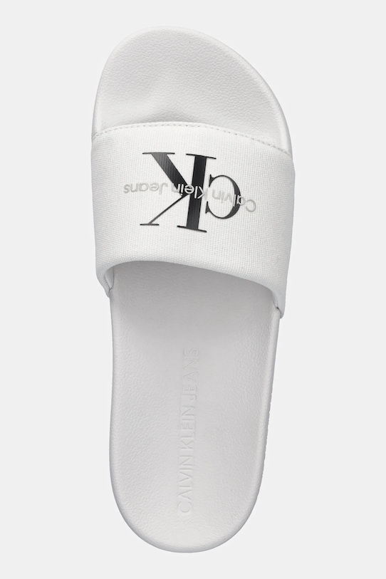 Calvin Klein Jeans klapki SLIDE MONOGRAM biały YM0YM01271