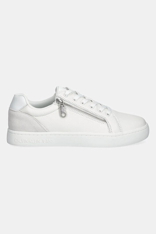 Calvin Klein Jeans sneakers in pelle CLASSIC CUPSOLE ZIP LOW IN YM0YM01254 bianco SS25