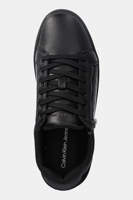 Kožené tenisky Calvin Klein Jeans CLASSIC CUPSOLE ZIP LOW IN čierna YM0YM01254