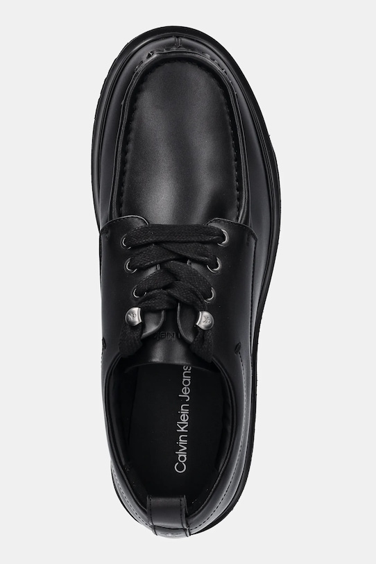 Шкіряні туфлі Calvin Klein Jeans EVA APRON LACEUP CD чорний YM0YM01178