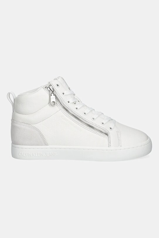Calvin Klein Jeans sneakers din piele CLASSIC CUPSOLE ZIP MID IN YM0YM01156 alb SS25