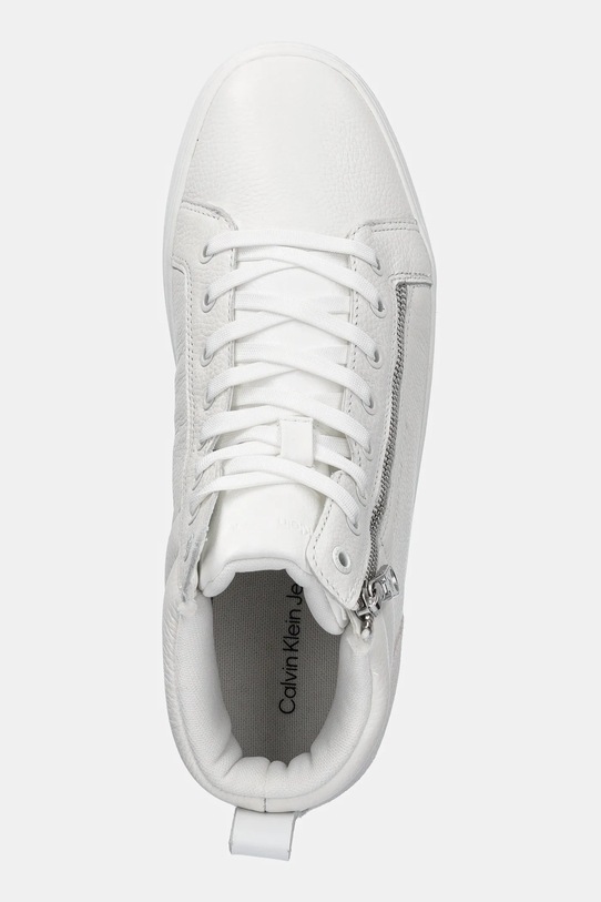 Calvin Klein Jeans sneakers din piele CLASSIC CUPSOLE ZIP MID IN alb YM0YM01156