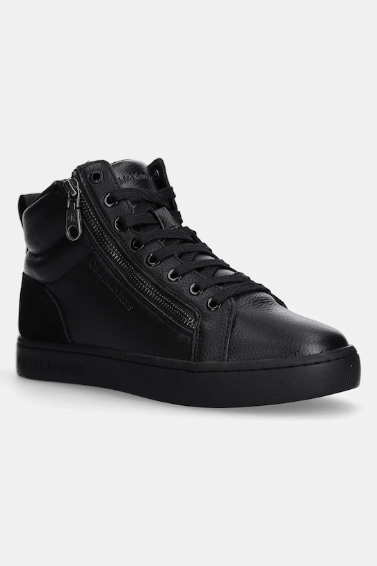 Шкіряні кросівки Calvin Klein Jeans CLASSIC CUPSOLE ZIP MID IN замша чорний YM0YM01156