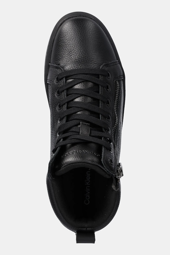 Шкіряні кросівки Calvin Klein Jeans CLASSIC CUPSOLE ZIP MID IN чорний YM0YM01156