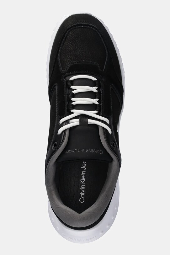 Δερμάτινα αθλητικά παπούτσια Calvin Klein Jeans EVA RUNNER LOW MG WMM μαύρο YM0YM01145