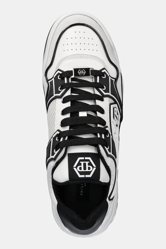 Кожаные кроссовки Philipp Plein Lo-Top Hexagon белый MSC4017.PLE010N.0102