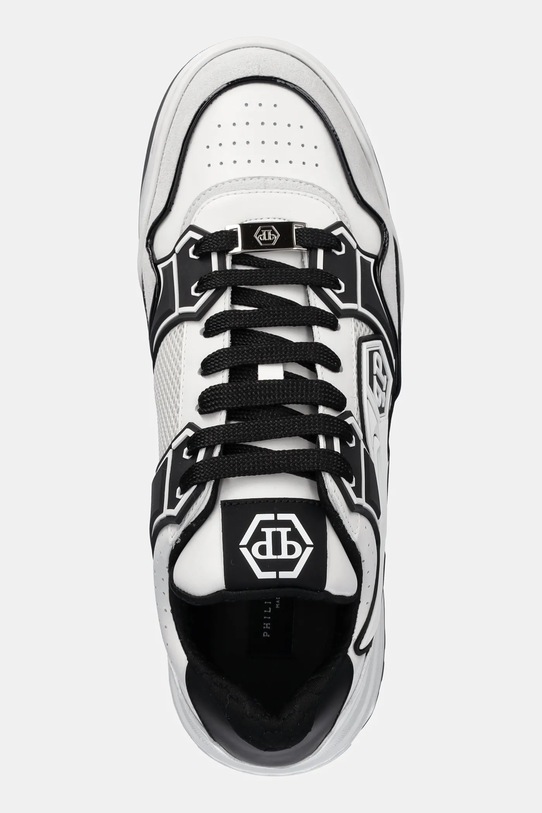 Philipp Plein sneakersy skórzane Lo-Top Hexagon biały MSC4017.PLE010N.0102