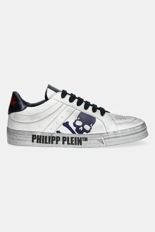 Philipp Plein sneakersy skórzane Lo-Top Retrokickz TM USC0634.PLE005N.0114 biały SS25