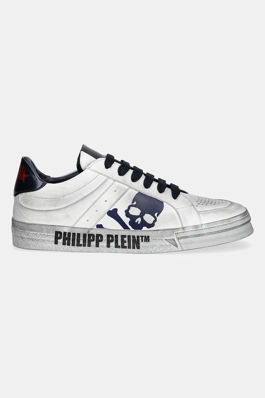 Kožené tenisky Philipp Plein Lo-Top Retrokickz TM USC0634.PLE005N.0114 bílá SS25