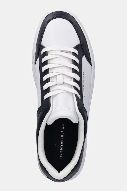 Tommy Hilfiger sneakers TH COURT MIX LTH alb FM0FM05489