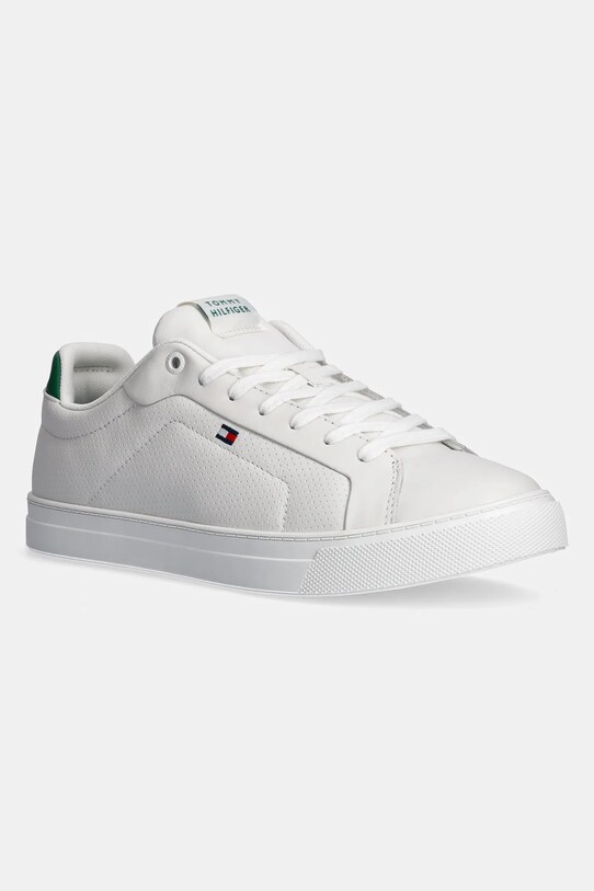 Tommy Hilfiger bőr sportcipő ICON COURT PINPERF LTH alacsony fehér FM0FM05483