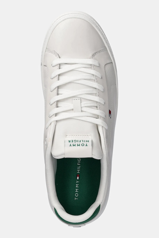 Tommy Hilfiger sneakers in pelle ICON COURT PINPERF LTH bianco FM0FM05483