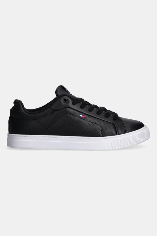 Kožne tenisice Tommy Hilfiger ICON COURT PINPERF LTH FM0FM05483 crna SS25