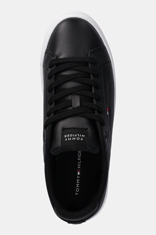 Kožne tenisice Tommy Hilfiger ICON COURT PINPERF LTH crna FM0FM05483