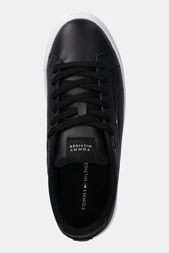 Кожаные кроссовки Tommy Hilfiger ICON COURT PINPERF LTH чёрный FM0FM05483