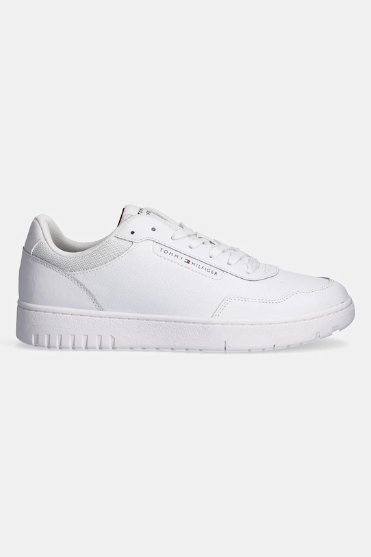 Sneakers boty Tommy Hilfiger TH BASKET CORE LTH PINPERF FM0FM05466 bílá SS25