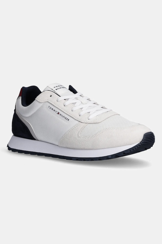 Sneakers boty Tommy Hilfiger NEW RUNNER EVA MIX semišová kůže bílá FM0FM05465
