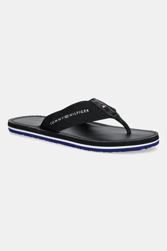 Japanke Tommy Hilfiger HILFIGER LEATHER BEACH SANDAL crna FM0FM05442
