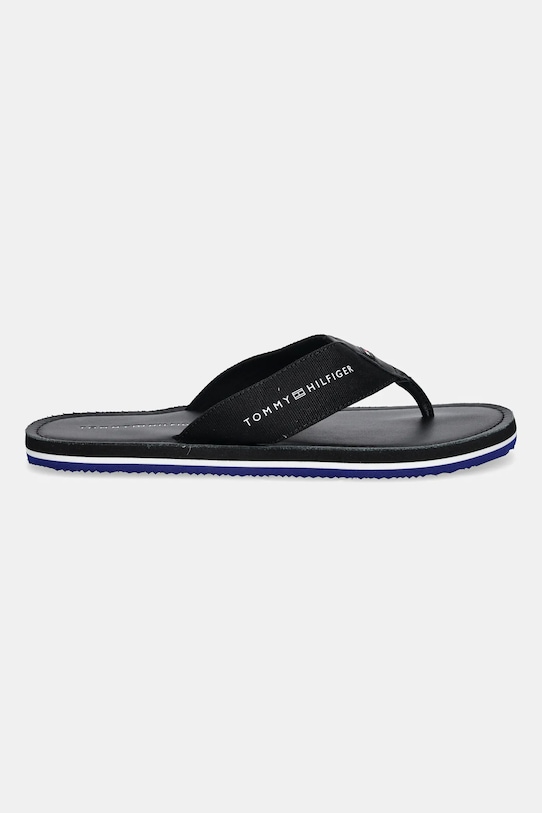 Tommy Hilfiger flip-flop HILFIGER LEATHER BEACH SANDAL FM0FM05442 fekete SS25
