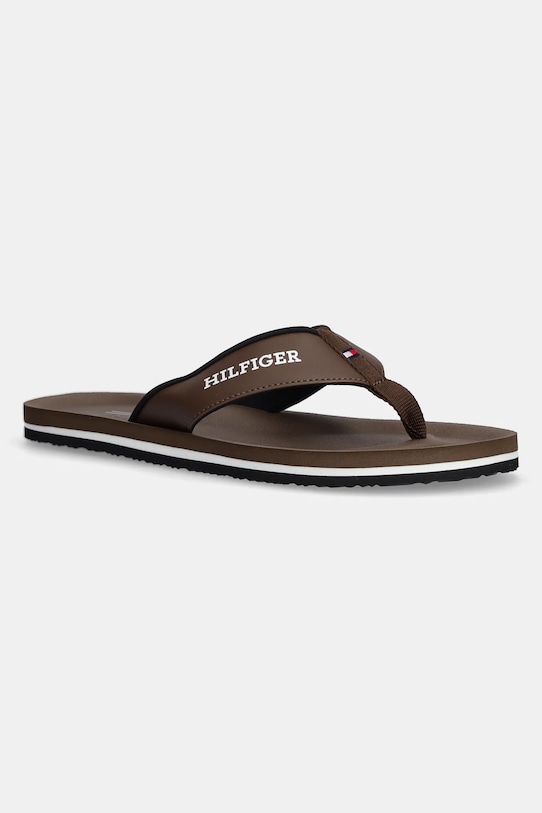 Žabky Tommy Hilfiger PADDED COMFORT HILFIGER B SANDAL hnědá FM0FM05440