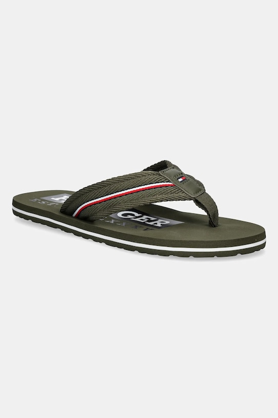 Tommy Hilfiger infradito CORPORATE HILFIGER BEACH SANDAL verde FM0FM05436