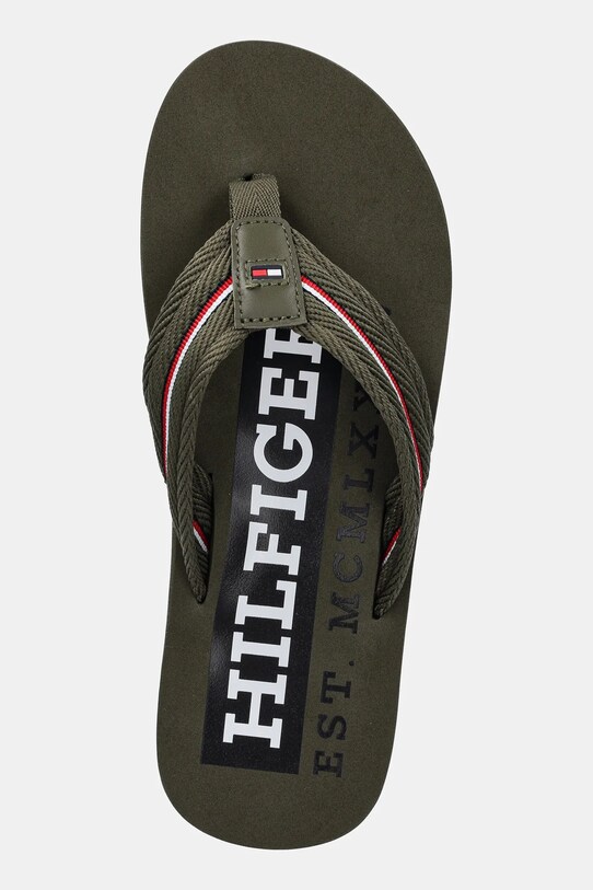 Tommy Hilfiger japonki CORPORATE HILFIGER BEACH SANDAL zielony FM0FM05436