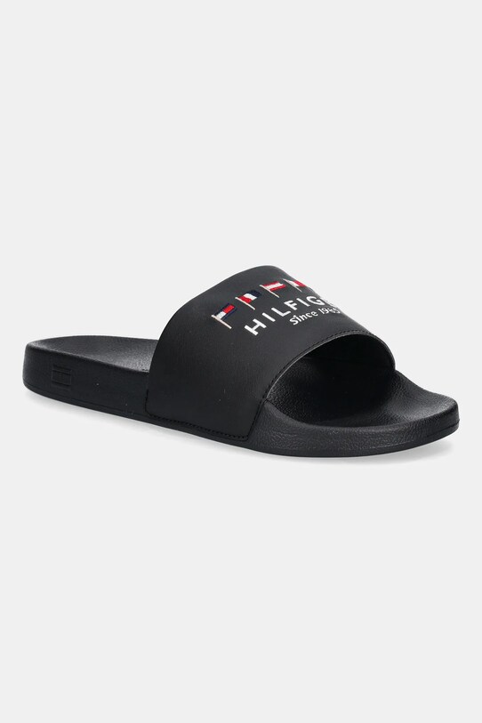 Tommy Hilfiger papuci HILFIGER FLAGS POOL SLIDE negru FM0FM05431