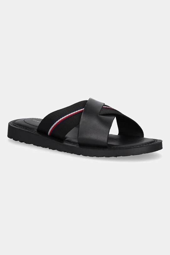 Παντόφλες Tommy Hilfiger CORE HILFIGER LH CRISS C SANDAL υφασμάτινο μαύρο FM0FM05415