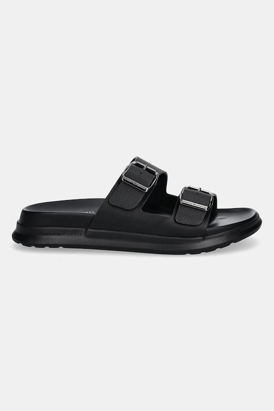 Tommy Hilfiger klapki skórzane D DENSITY HILFIGER LTH SAND FM0FM05414 czarny SS25