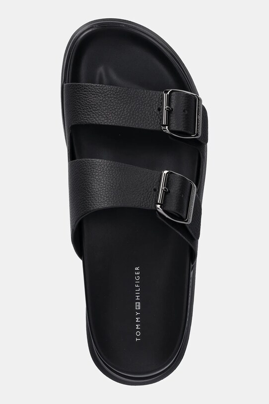 Tommy Hilfiger klapki skórzane D DENSITY HILFIGER LTH SAND czarny FM0FM05414