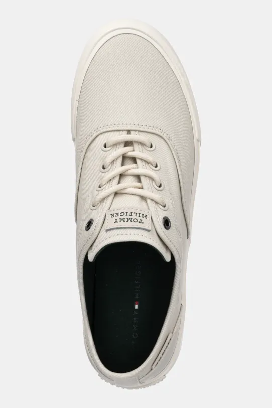 Tenisky Tommy Hilfiger TH HI VULC LOW OXFORD TWILL béžová FM0FM05400