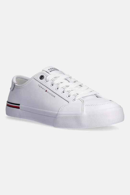 Kožené tenisky Tommy Hilfiger CORE CORPORATE VULC LEATHER nízky biela FM0FM05399