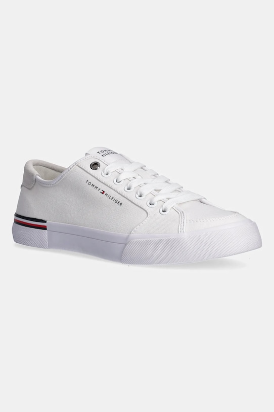 Tommy Hilfiger sneakersy CORE CORPORATE VULC CANVAS Planet friendly biały FM0FM05398