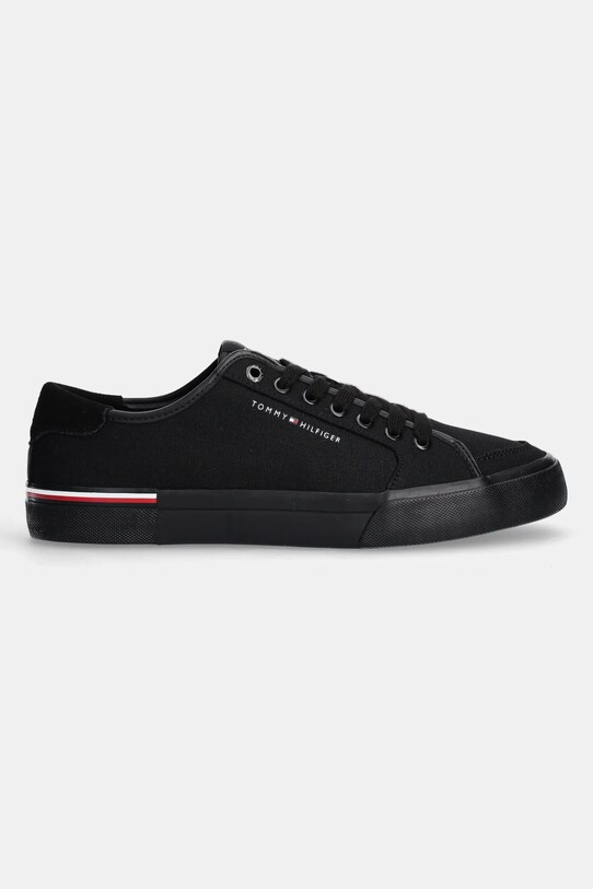 Sneakers boty Tommy Hilfiger CORE CORPORATE VULC CANVAS FM0FM05398 černá SS25
