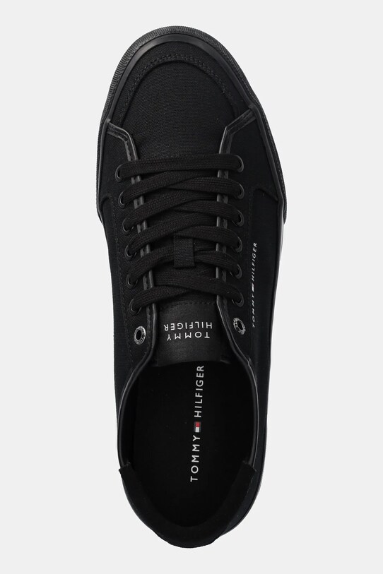 Sneakers boty Tommy Hilfiger CORE CORPORATE VULC CANVAS černá FM0FM05398