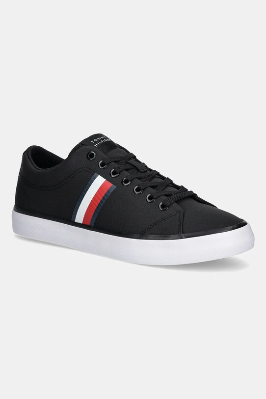 Tenisice Tommy Hilfiger TH HI VULC LOW CORE STRIPES MESH crna FM0FM05393