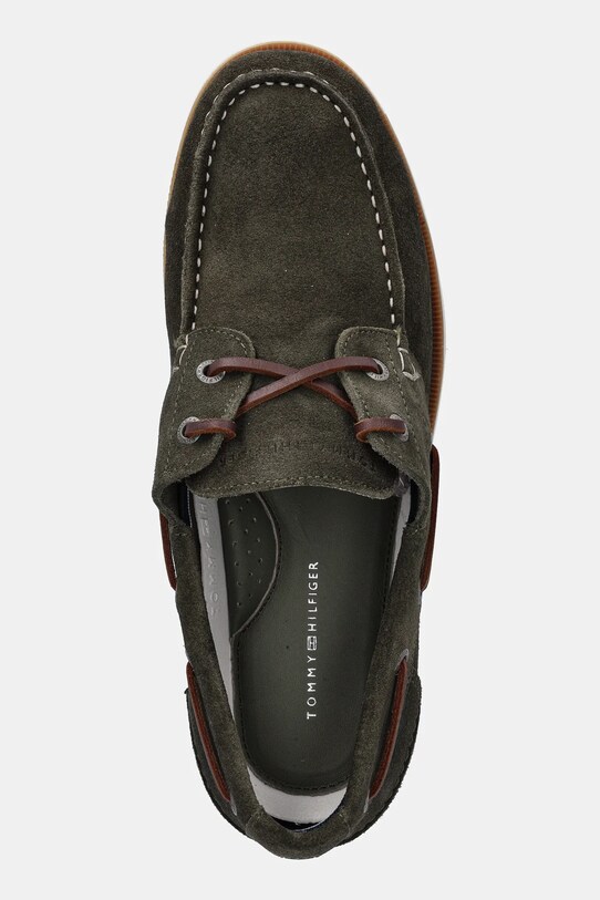 Замшевые мокасины Tommy Hilfiger TH BOAT SHOE CORE SUEDE зелёный FM0FM05387