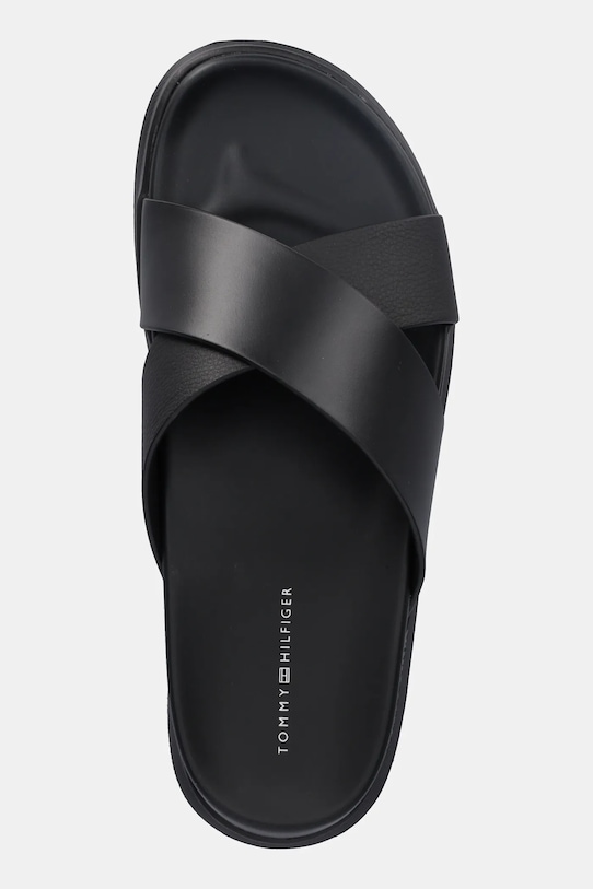 Tommy Hilfiger slapi de piele D DENSITY HILFIGER LTH CC SAND negru FM0FM05358