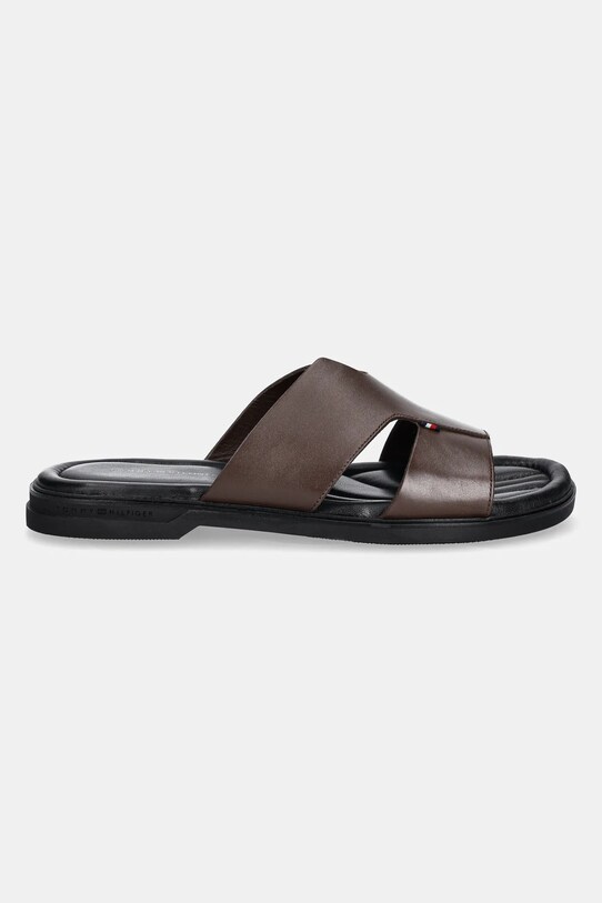 Kožené šľapky Tommy Hilfiger PREMIUM HILFIGER SLIPON LH SAND FM0FM05357 hnedá SS25