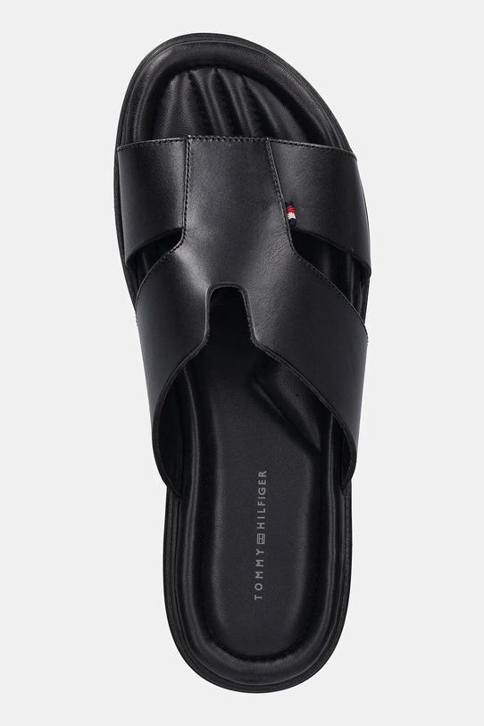 Usnjeni natikači Tommy Hilfiger PREMIUM HILFIGER SLIPON LH SAND črna FM0FM05357