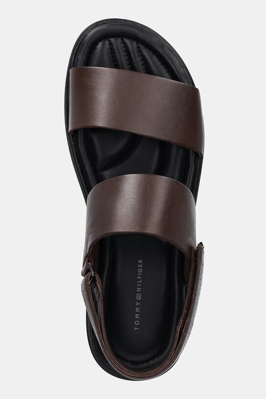 Kožené sandále Tommy Hilfiger PREMIUM HILFIGER STRAPPY LH SAND hnedá FM0FM05356