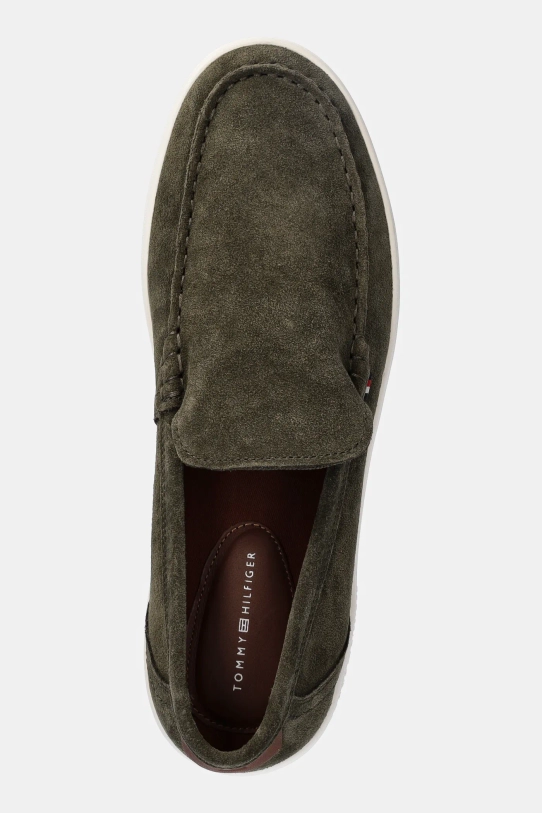 Tommy Hilfiger mokasyny zamszowe MODERN LIGHT HYBRID SUEDE LOAFER zielony FM0FM05354