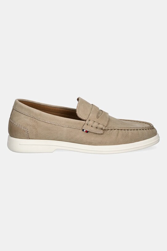 Tommy Hilfiger mocasini din nubuc TOMMY HILFIGER NUBUCK P LOAFER FM0FM05350 bej SS25