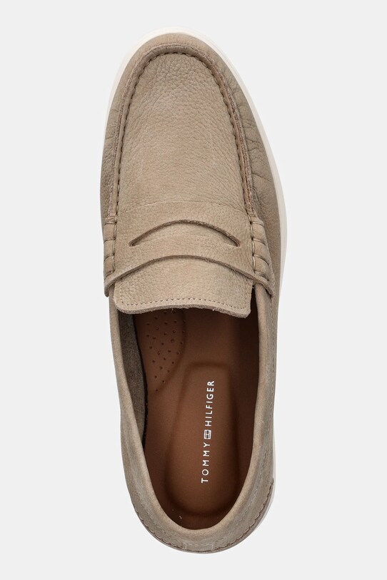 Tommy Hilfiger mocasini din nubuc TOMMY HILFIGER NUBUCK P LOAFER bej FM0FM05350
