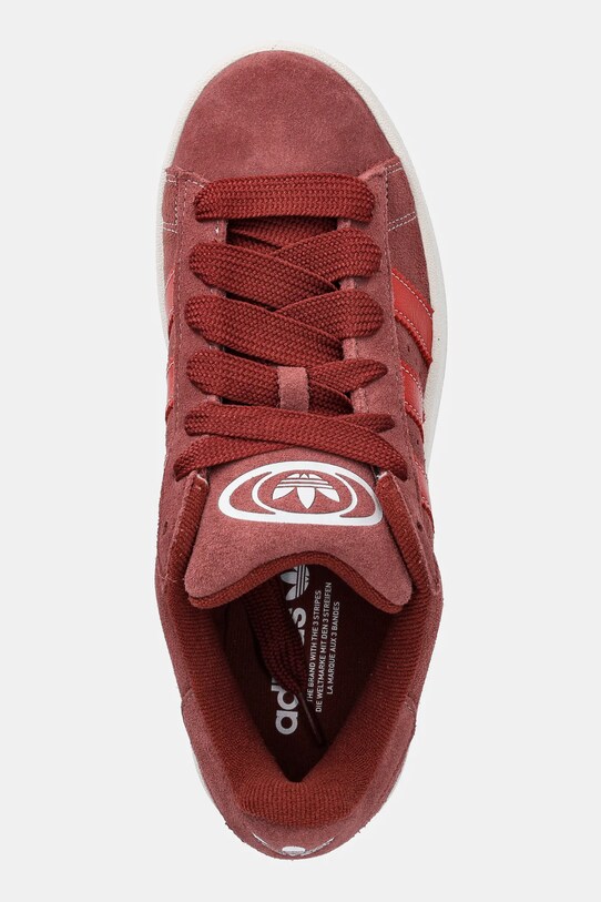 Велурени маратонки adidas Originals Campus 00s бордо JH8790