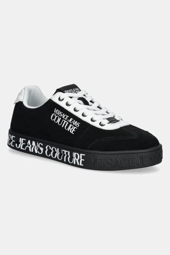 Versace Jeans Couture sneakersy zamszowe imitacja skóry licowej czarny 78YA3SK6.ZPB02.899