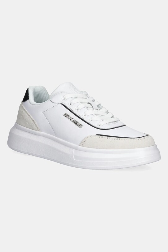 Just Cavalli sneakersy skórzane skóra zamszowa biały 78QA3SBDZPA94003