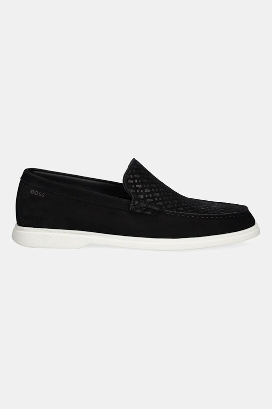 BOSS mokasyny zamszowe Sienne 50541738.001 czarny SS25