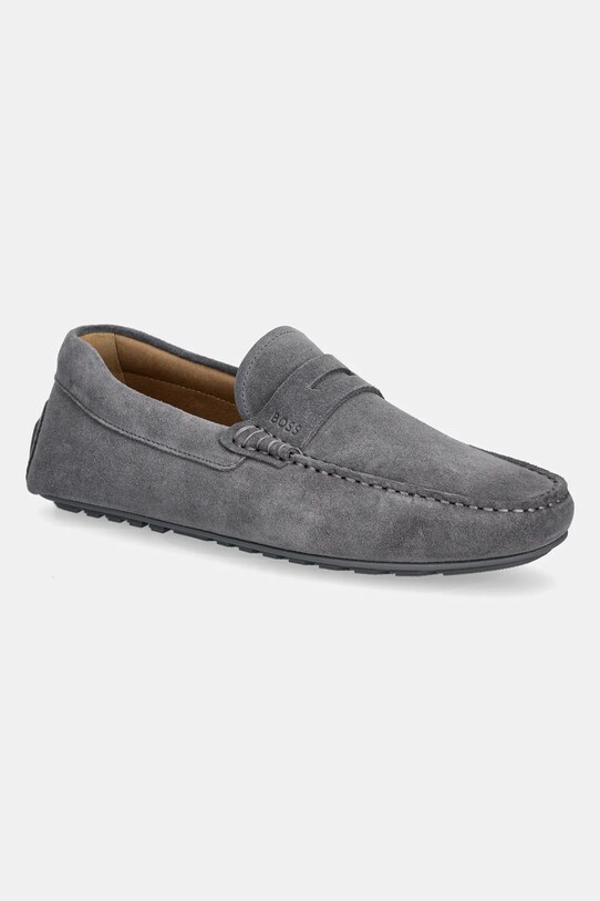 BOSS mocasini din piele intoarsa Noel piele întoarsă gri 50541750.035